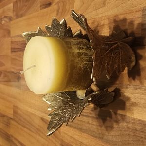 Brass Candle Holder Decorative Crafts Hydrangea Leaf Display
